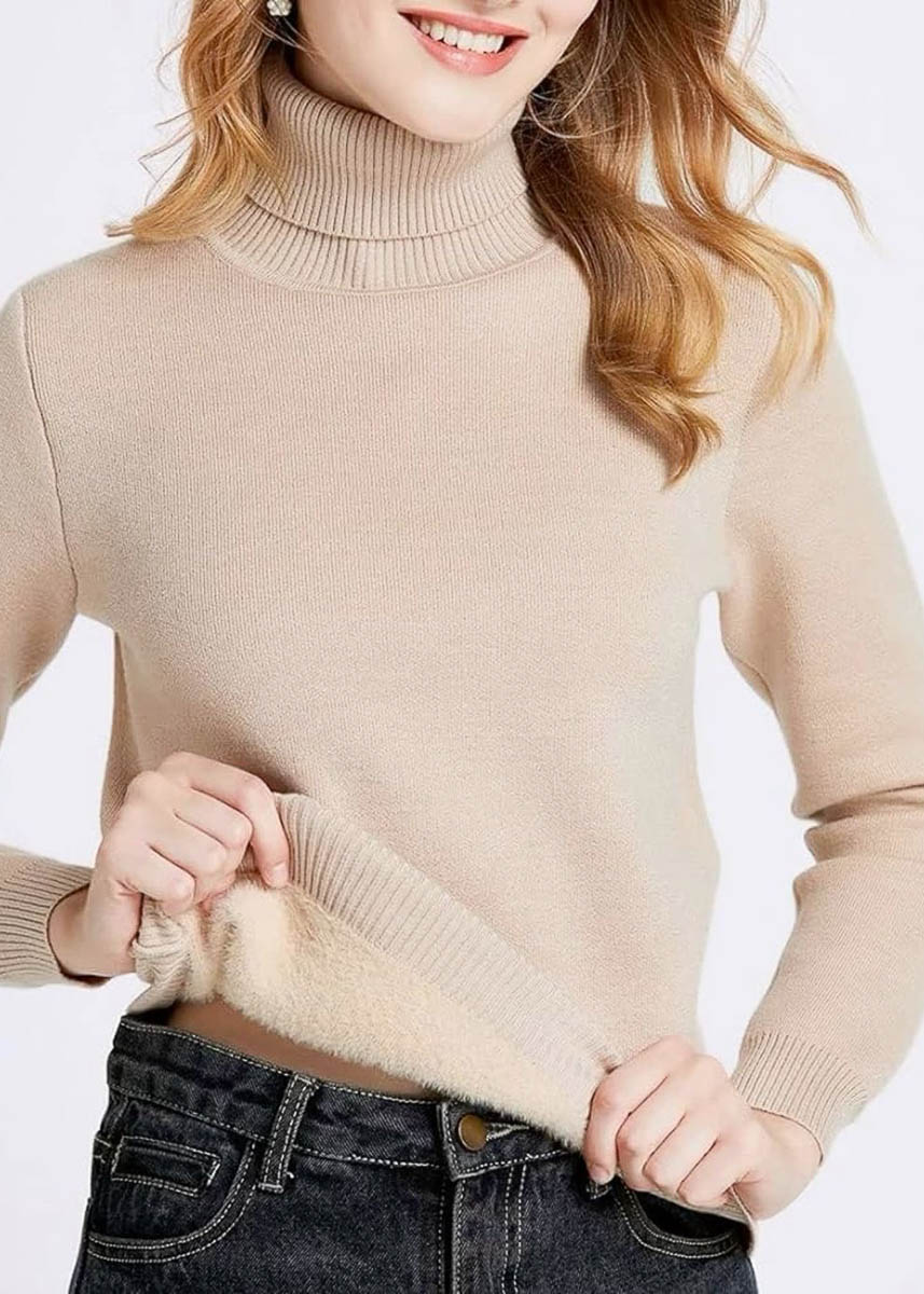 Mujer con Beatle Polar Cuello Alto Mujer