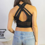 Top con Escote Halter Negro Tirantes Cruzados Mystic 2kinspire modelo 001 3 de 3 | 2kinspire