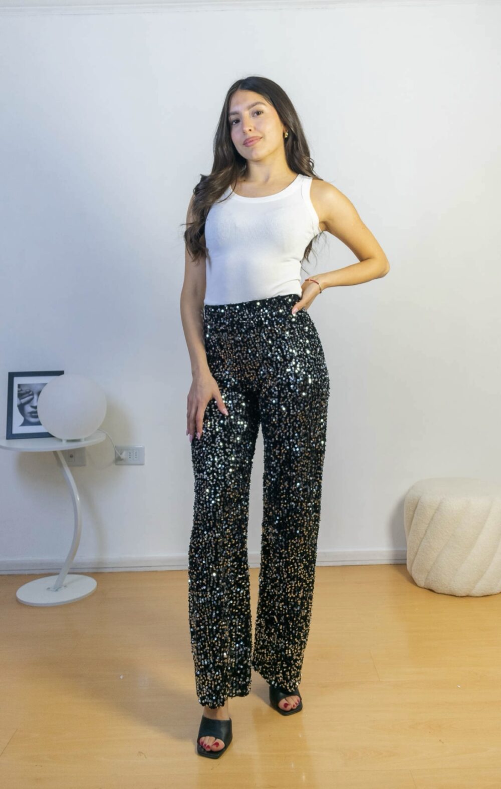 Pantalón Brillante Lentejuelas Mujer Fancy