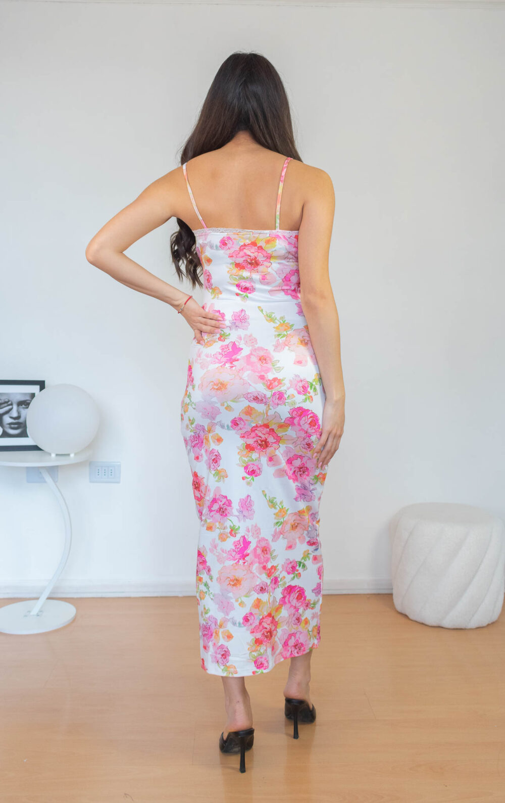 Vestido Largo Estampado Flores Ajustado Flowers 2kinspire modelo 001 4 de 4 | 2kinspire