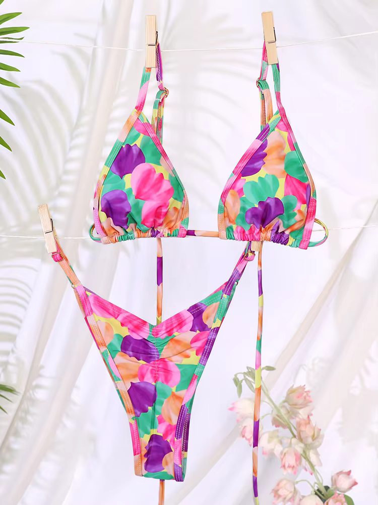 Bikini Triangulo Multicolor Ajustable Aurora