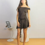 Vestido Corto Hombros Descubiertos Cafe Amanda 2kinspire modelo 001 1 de 4 | 2kinspire
