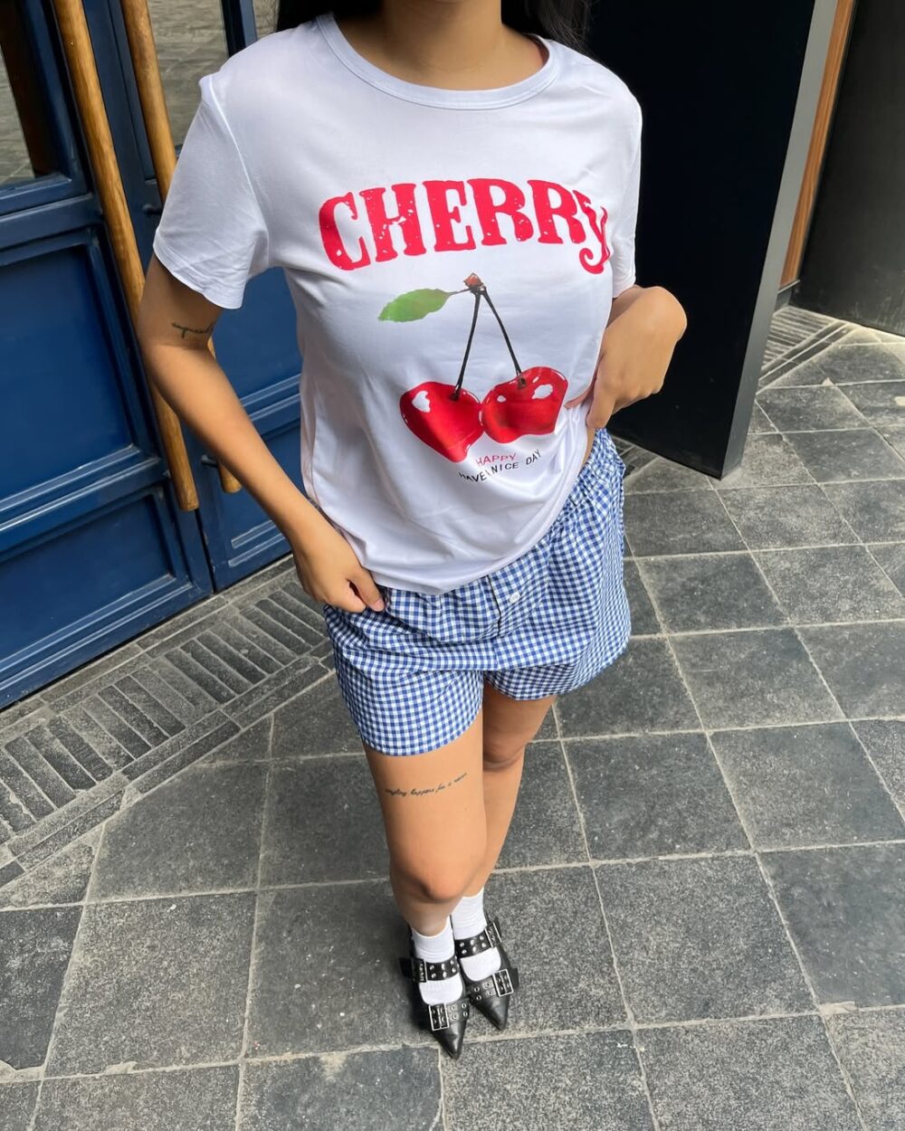 Conjunto Polera Cherry y Short Isabella