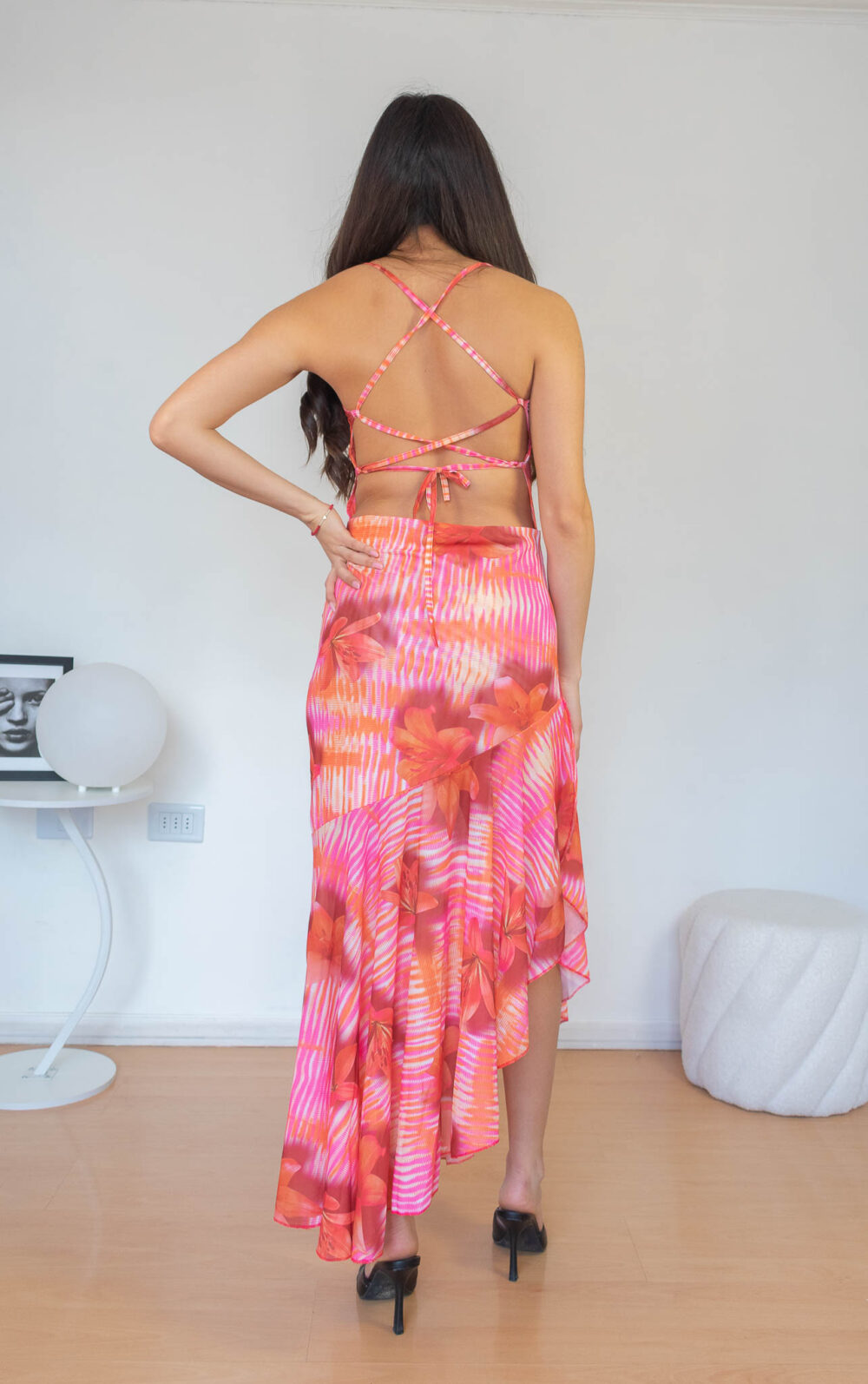 Vestido Largo Estampado Transparente Playa Aranza 2kinspire modelo 001 5 de 5 | 2kinspire