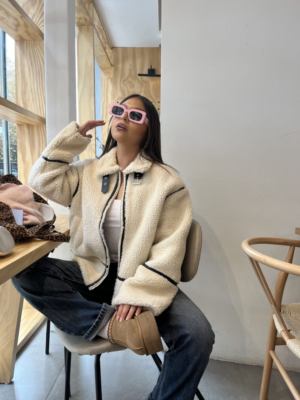 Chaqueta Oversize Bear Color Blanco