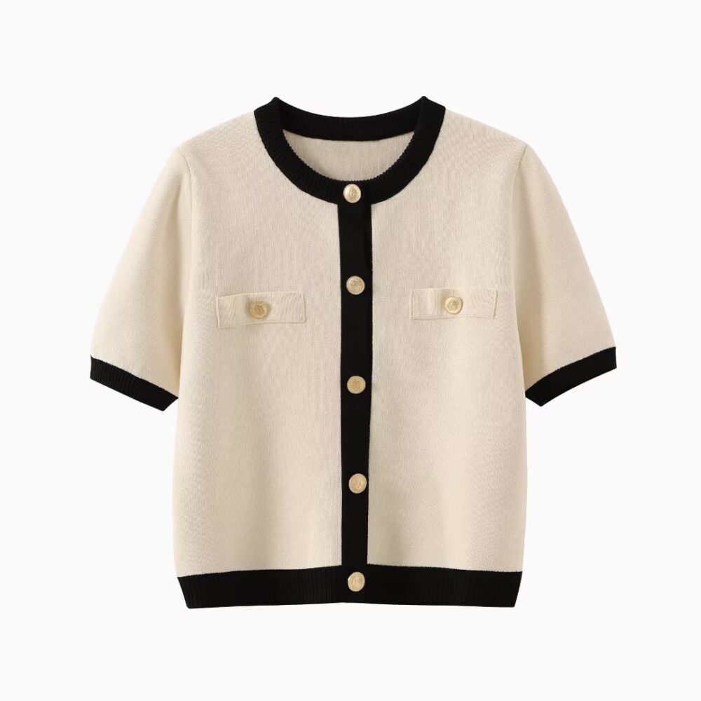 Cardigan Mujer Punto Manga Corta con Botones y Elasticado 001 2 | 2kinspire