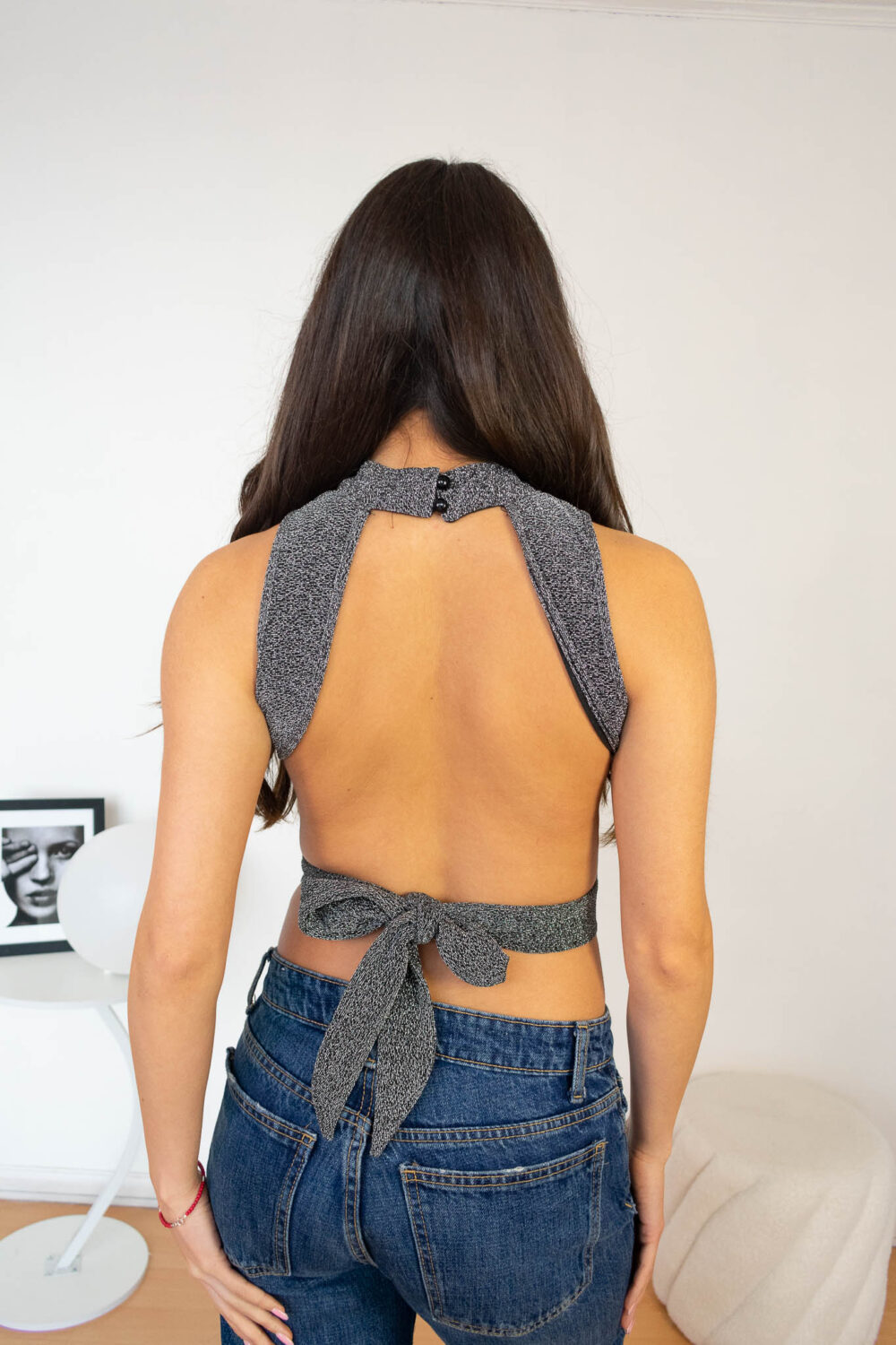 Crop Top Brillante Plateado Briana 2kinspire chile 1 | 2kinspire