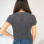 Polera Brillante Manga Corta Elasticada Mujer modelo 4 | 2kinspire
