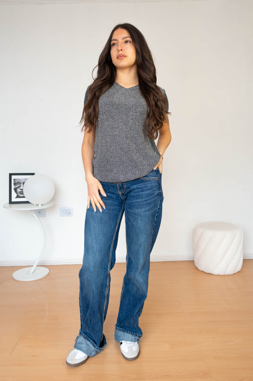 Polera Brillante Manga Corta Elasticada Mujer modelo 5 | 2kinspire