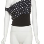 Top Asimetrico con Puntos Blancos para Mujer Top Polka Dots Negro Casual 003 17 | 2kinspire