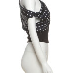 Top Asimetrico con Puntos Blancos para Mujer Top Polka Dots Negro Casual 003 18 | 2kinspire