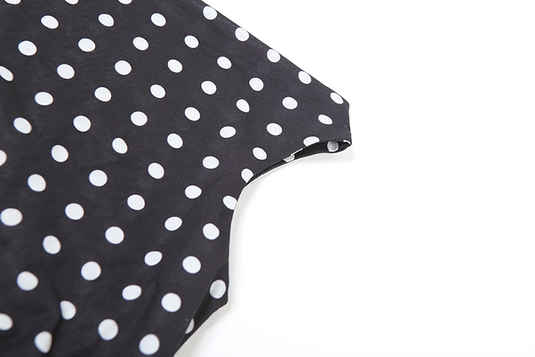 Top Asimetrico con Puntos Blancos para Mujer Top Polka Dots Negro Casual 003 20 | 2kinspire