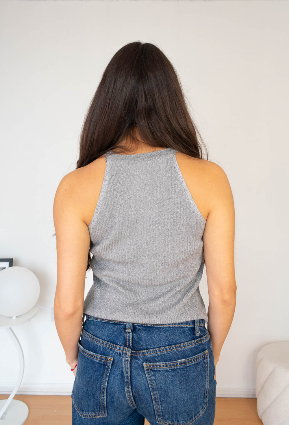 Top Brillante Sin Mangas Mujer modelo 8 | 2kinspire