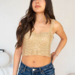 Top Brillante Mujer Dorado Plateado Diamonds modelo 2kinspire