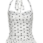 Top Polka Dots con volantes para Mujer blusa con Lazo en el Cuello 002 2 | 2kinspire