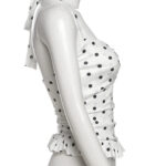 Top Polka Dots con volantes para Mujer blusa con Lazo en el Cuello 002 4 | 2kinspire