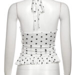 Top Polka Dots con volantes para Mujer blusa con Lazo en el Cuello 002 5 | 2kinspire