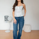 Top Polka Dots con volantes para Mujer blusa con Lazo en el Cuello 009 4 | 2kinspire