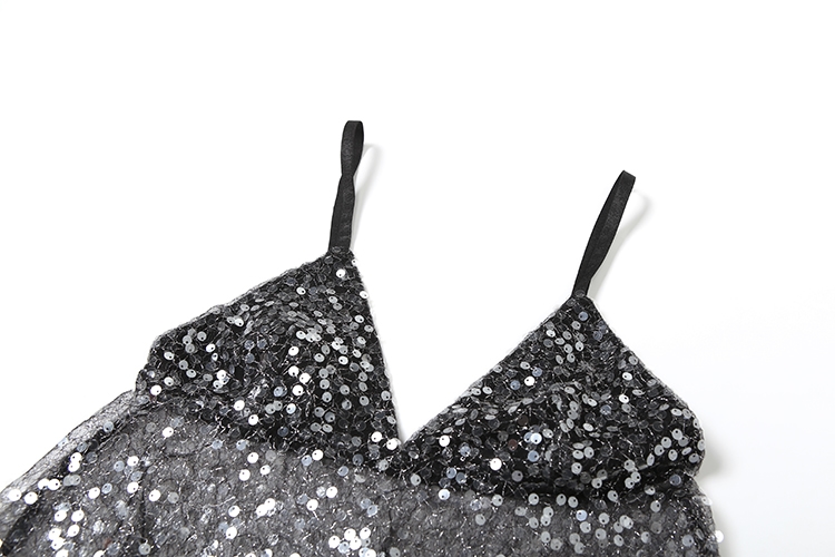 Top de Lentejuelas Plateadas Top de Fiesta o Carrete con Tirantes 002 6 | 2kinspire