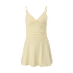 Vestido Mini Amarillo de Tirantes Finos Vestido Corto con Escote en V para Mujer 002 4 | 2kinspire