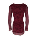 Vestido Mini Burdeo de Manga Larga para Mujer Estampado Floral y Corte Entallado 001 13 | 2kinspire