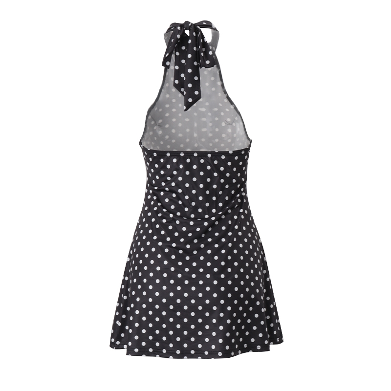 Vestido Mini Halter con puntos Vestido Corto Polka Dots con Volante 003 6 | 2kinspire