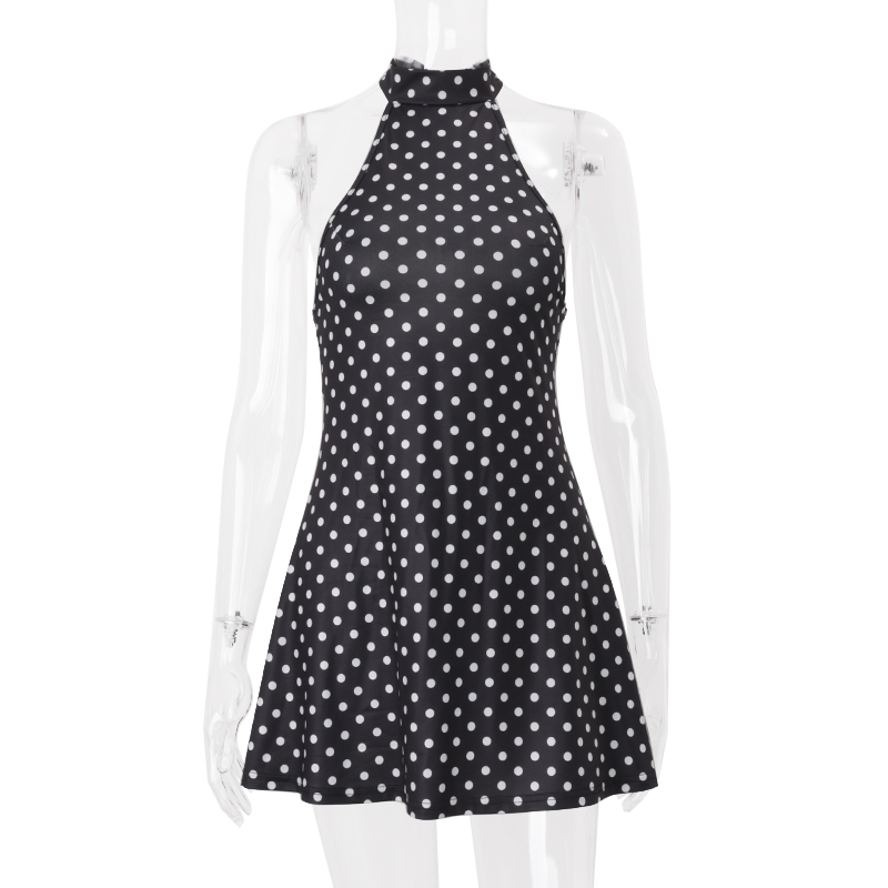 Vestido Mini Halter con puntos Vestido Corto Polka Dots con Volante 003 7 | 2kinspire