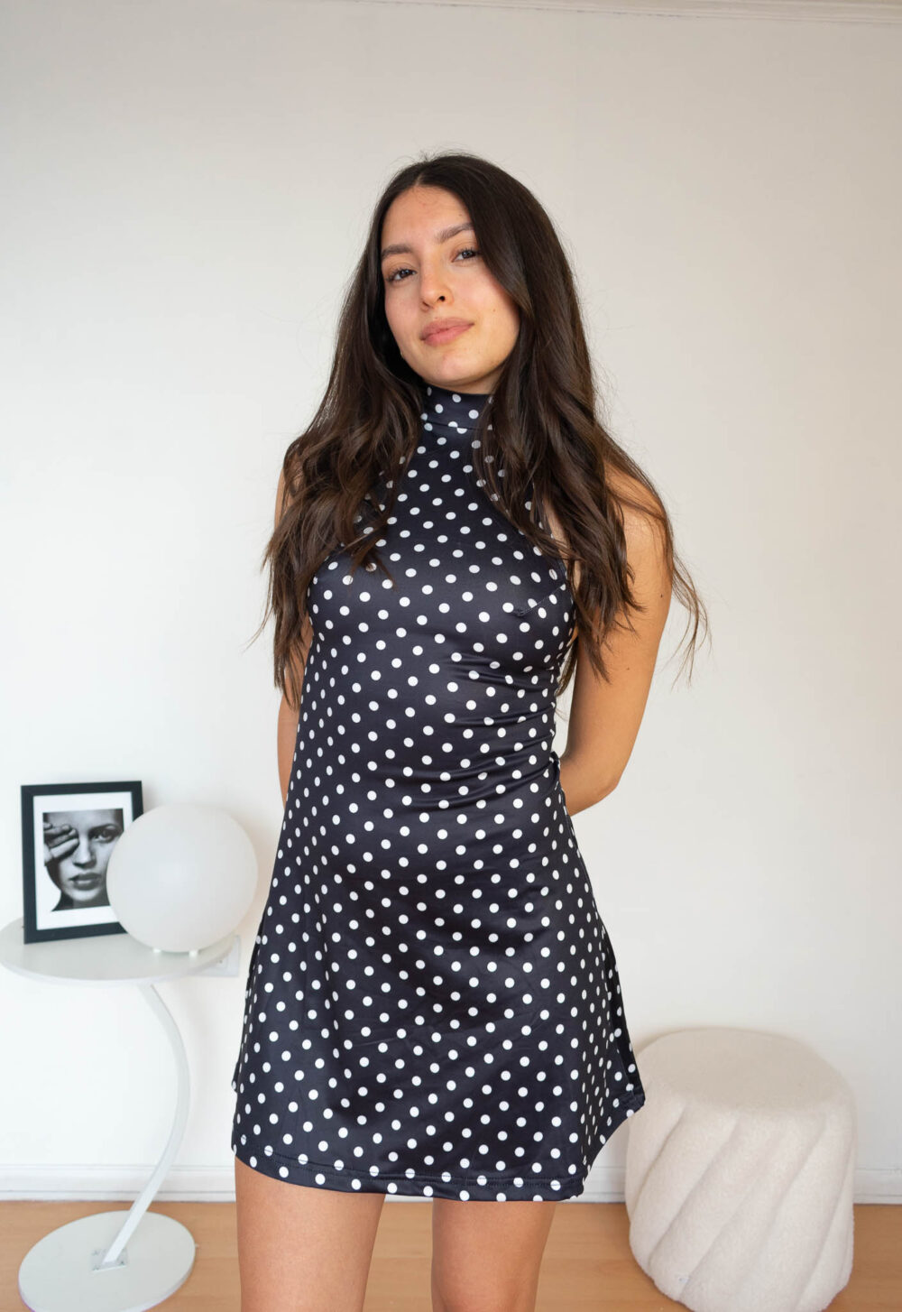 Vestido Mini Halter con puntos Vestido Corto Polka Dots con Volante 005 3 | 2kinspire