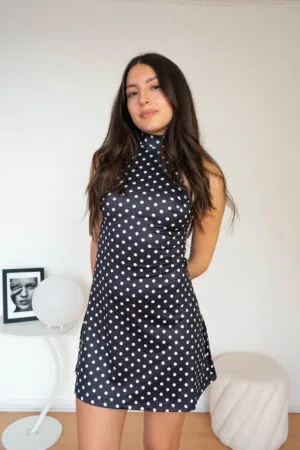 Vestido Mini Halter con puntos Vestido Corto Polka Dots con Volante 005 3 | 2kinspire