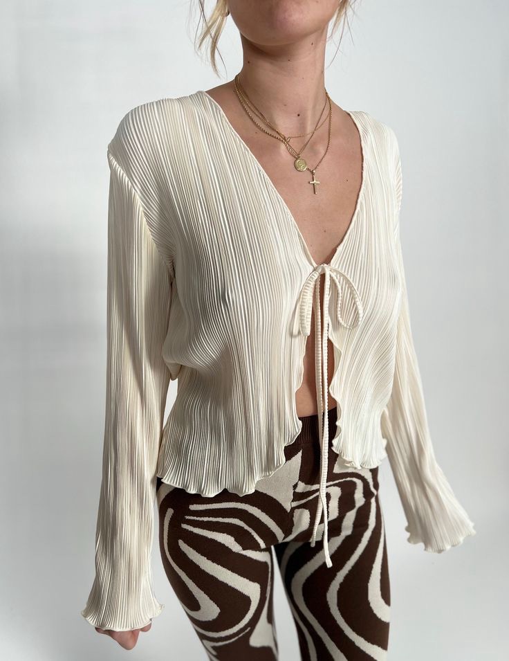 Top Cardigan Ligero con Lazo Mujer