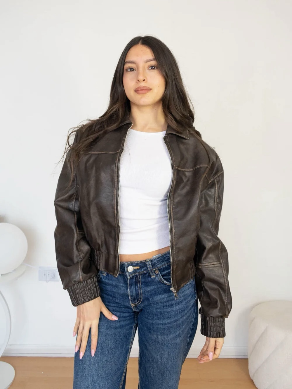 Chaqueta Bomber Holgada Semi Oversize Mujer