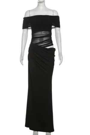 Vestido de Fiesta Asimetrico Cut Out Falda Larga y Escote Recto Caido 001 2kinspire 1 | 2kinspire