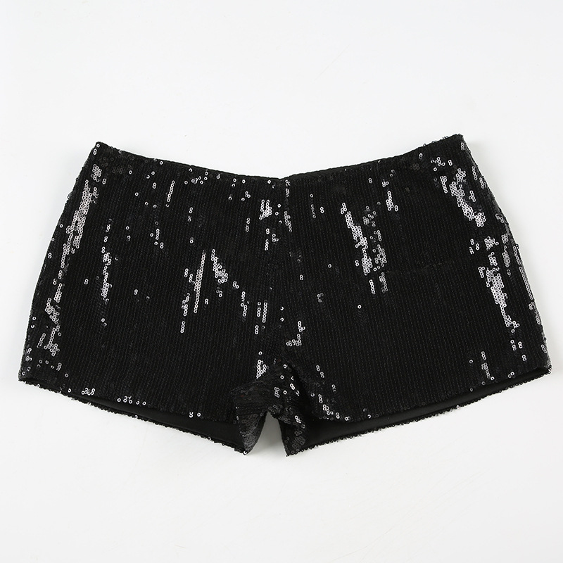Mini Short de Lentejuelas Negro Mujer Pantalon Corto Brillante Carrete Fiesta Noche Chile 2kinspire modelo 003 2 | 2kinspire
